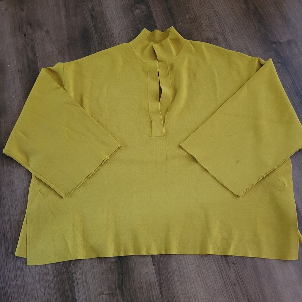 perificacion garcia yellow knit top SZ M vguc